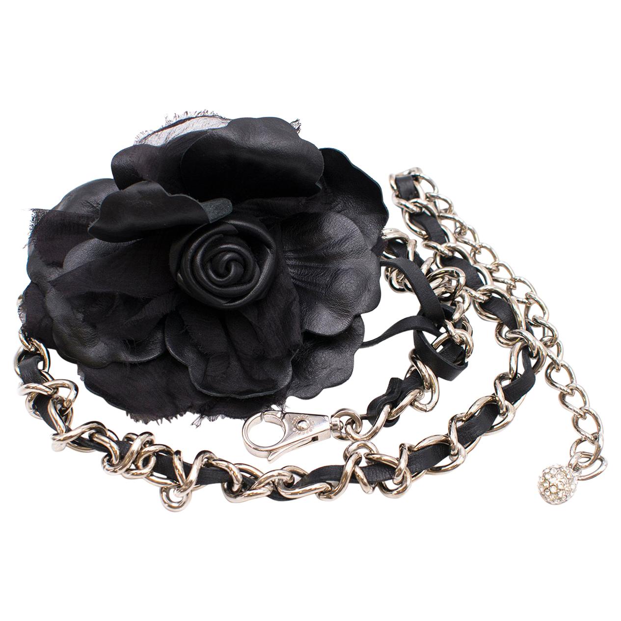 Dolce & Gabbana Flower Embellished Chain Belt 