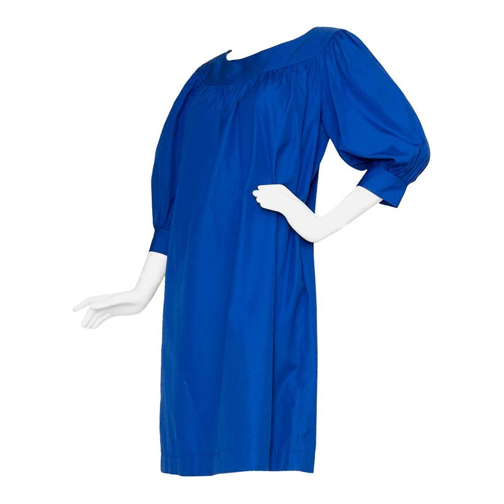 1980s Yves Saint Laurent Blue Tent Dress For Sale