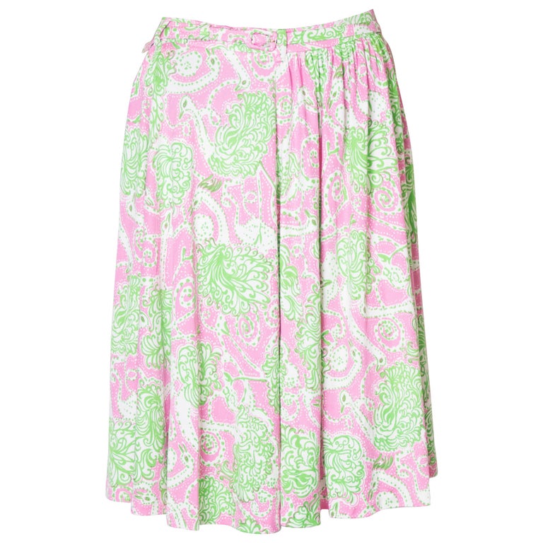 Prada Green , Pink and White Silk Jersey Skirt For Sale at 1stDibs |  recibos de walmart, prada green skirt, white jersey skirt