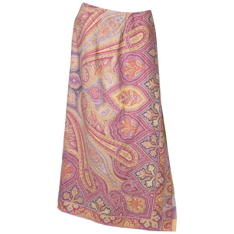 Etro Wool and Silk Wrap Over Skirt at 1stDibs