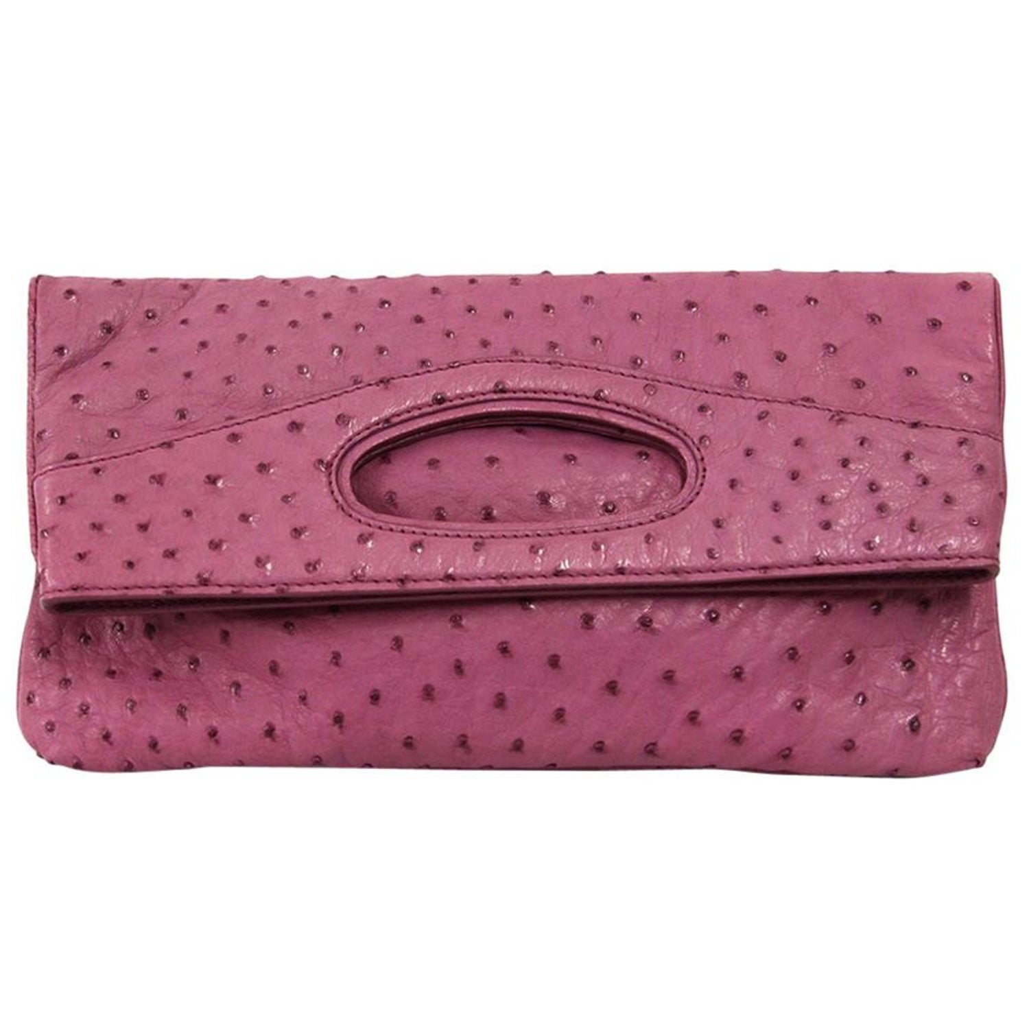 Ostrich clutch bag Loro Piana Pink in Ostrich - 34890369
