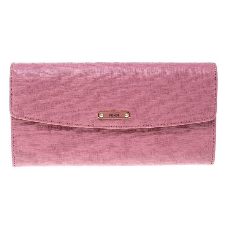 Fendi Pink Leather Crayons Continental Wallet For Sale at 1stDibs