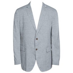 John Varvatos Grey Slub Linen Tailored Blazer XXL