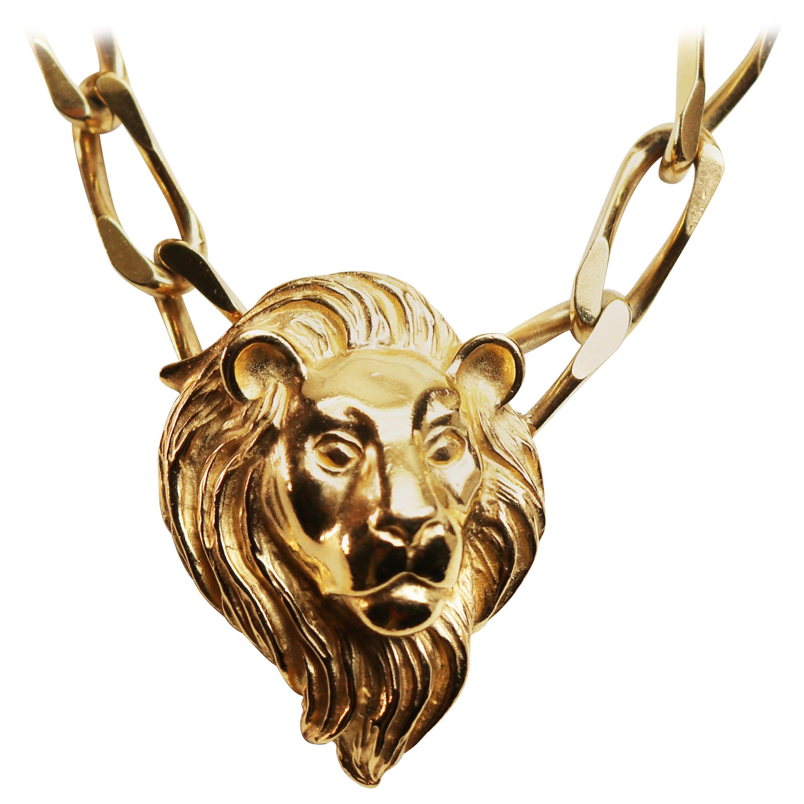 Lions Head Necklace For Sale