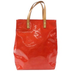 Louis Vuitton Reade Monogram Vernis Mm 869298 Red Patent Leather Tote