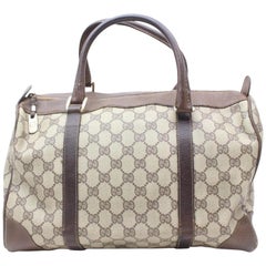 Gucci Boston Supreme Monogram 869237 Brown Coated Canvas Satchel