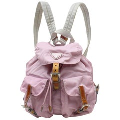 Prada Twin Pocket Tessuto 869216 Pink Nylon Backpack