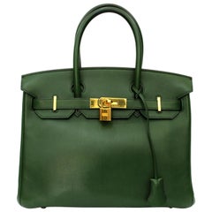 Hermes Birkin 30 Swift Green Leather