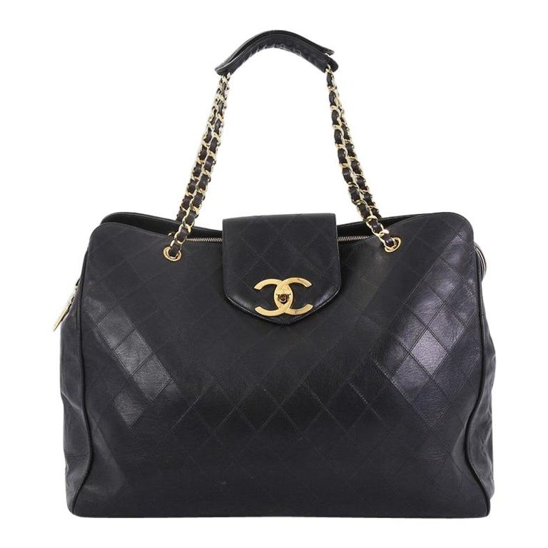 Chanel Vintage Supermodel Weekender Bag Quilted Leather Large at ...