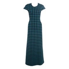 Alaia Black and Green Jacquard Knit Maxi Dress M