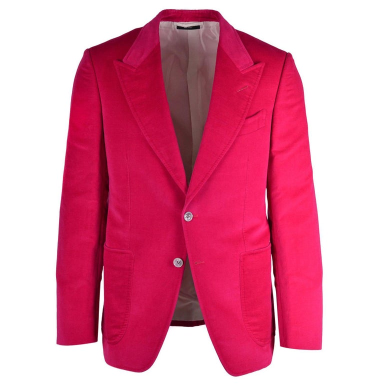 Tom Ford Men's Bright Pink Velvet Shelton Cocktail Jacket IT48C/US38C ...