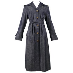 Vintage Celine Denim Trench Coat