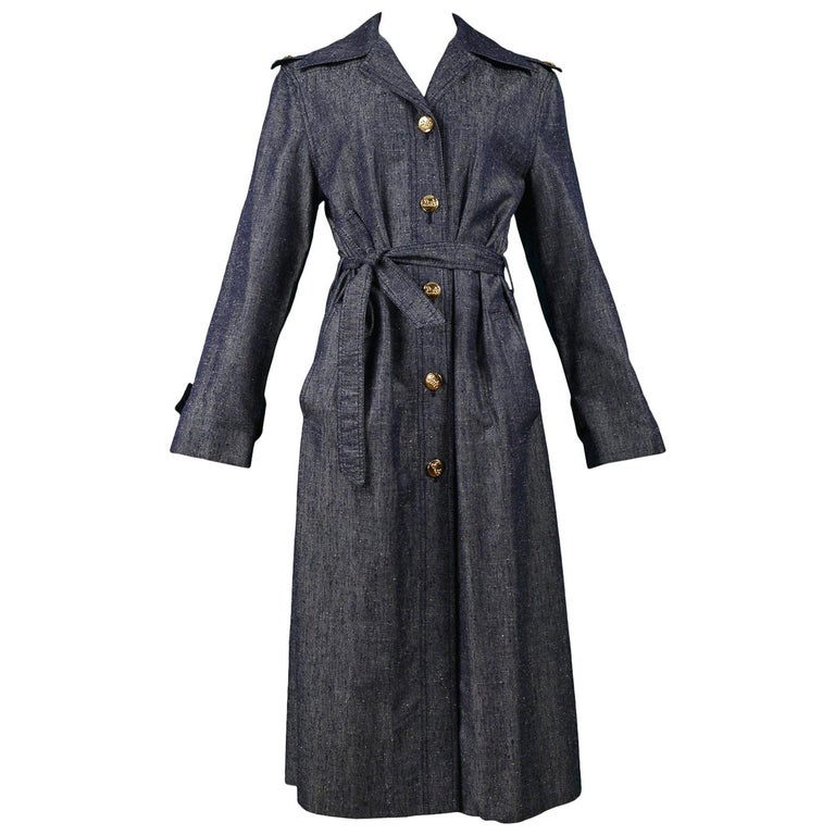 Vintage Celine Denim Trench Coat at 1stDibs old celine trench coat