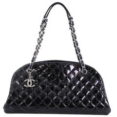 Chanel Just Mademoiselle Handbag Quilted Glazed Calfskin Medium