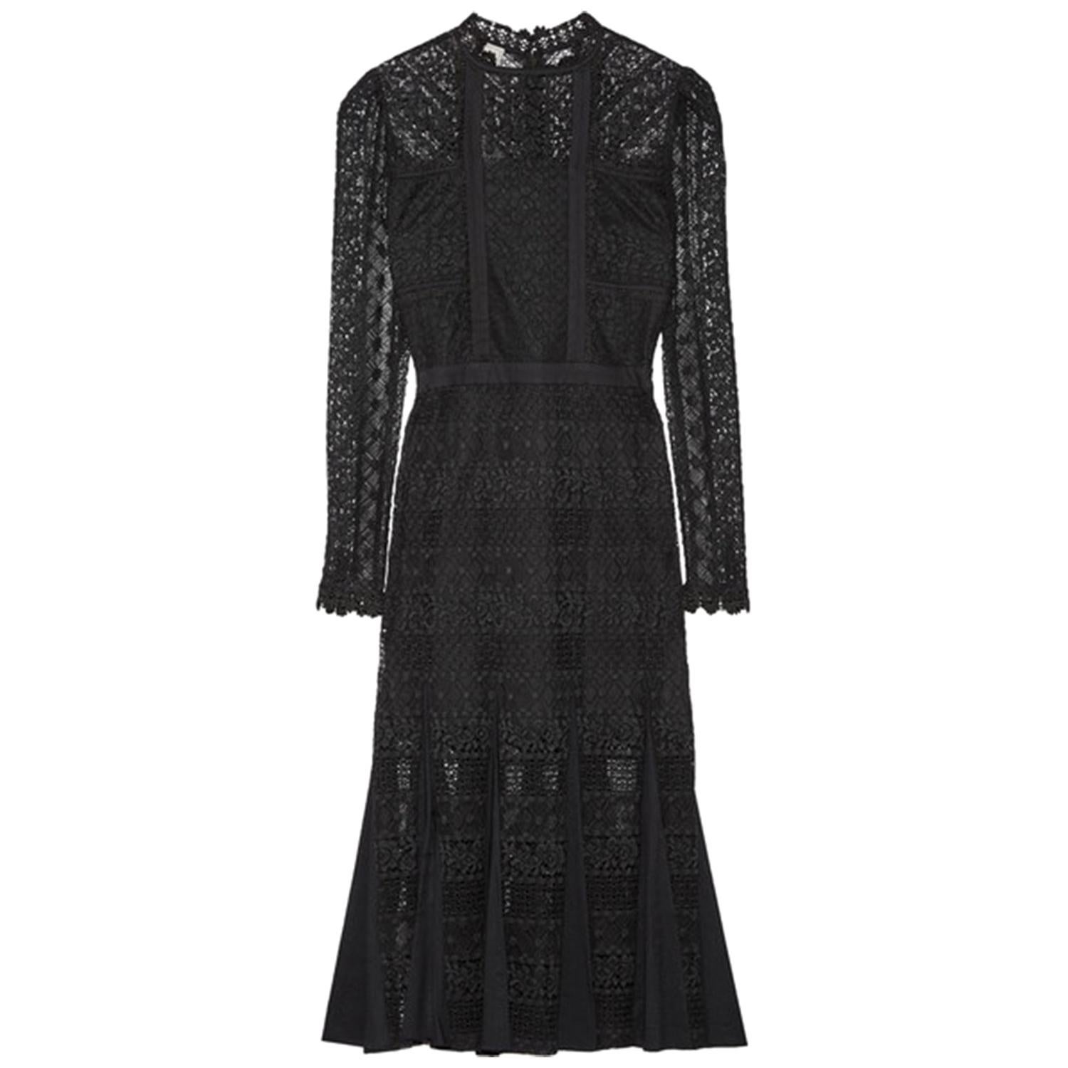 Temperley London Desdemona Panelled Guipure Lace Midi Dress at 1stDibs