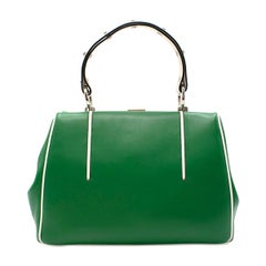 Prada Green Leather Top Handle Bag