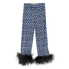 Prada Feather-Trimmed Printed Crepe De Chine Pants US 0-2 at 1stDibs | prada  feather pants, feather trim pants, feather trimmed pants