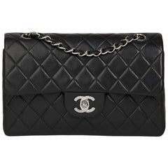 2000 Chanel Black Quilted Lambskin Small Classic Double Flap Bag