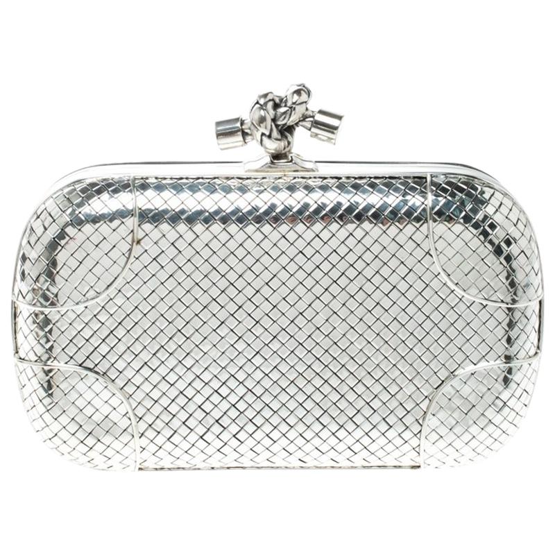 Bottega Veneta Sterling Silver Knot Clutch