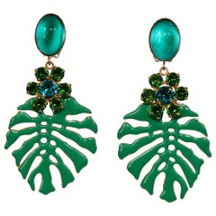 Philippe Ferrandis Palm Leaf Clip Earrings