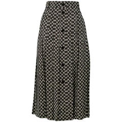 Vintage Celine Black & White Pleated Skirt