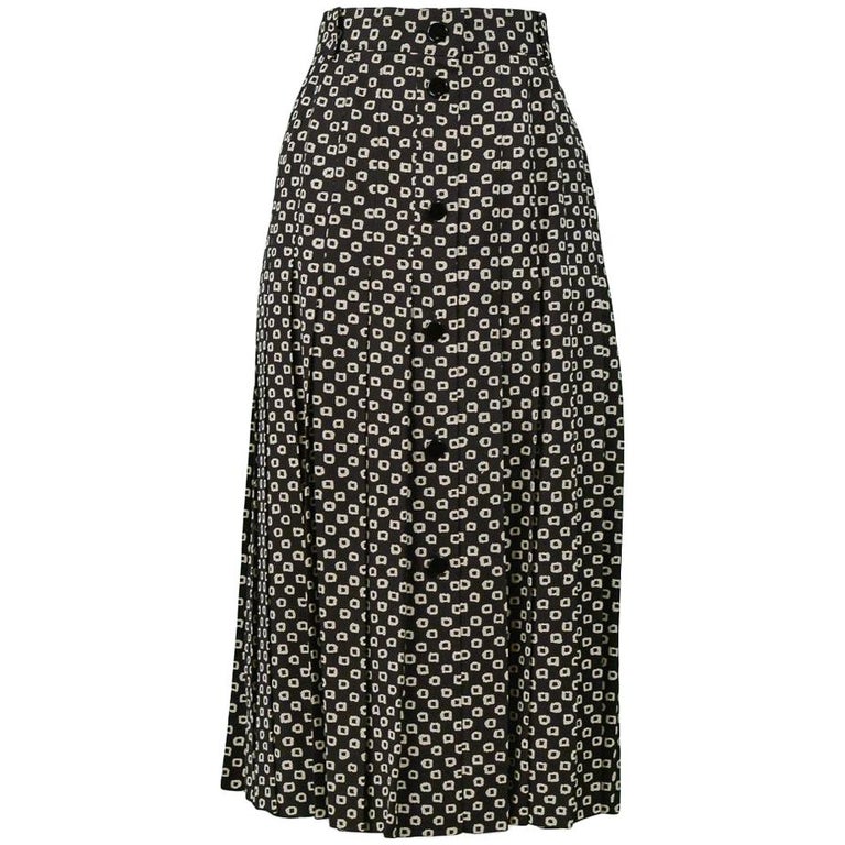 Vintage Celine Black and White Pleated Skirt at 1stDibs | celine pleated  skirt