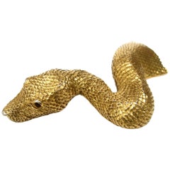 Christopher Ross Boucle de ceinture serpent en plaqué or 24k circa 1980