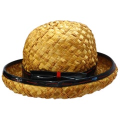 Yves Saint Laurent 1960s Mixed Straw Bowler Hat