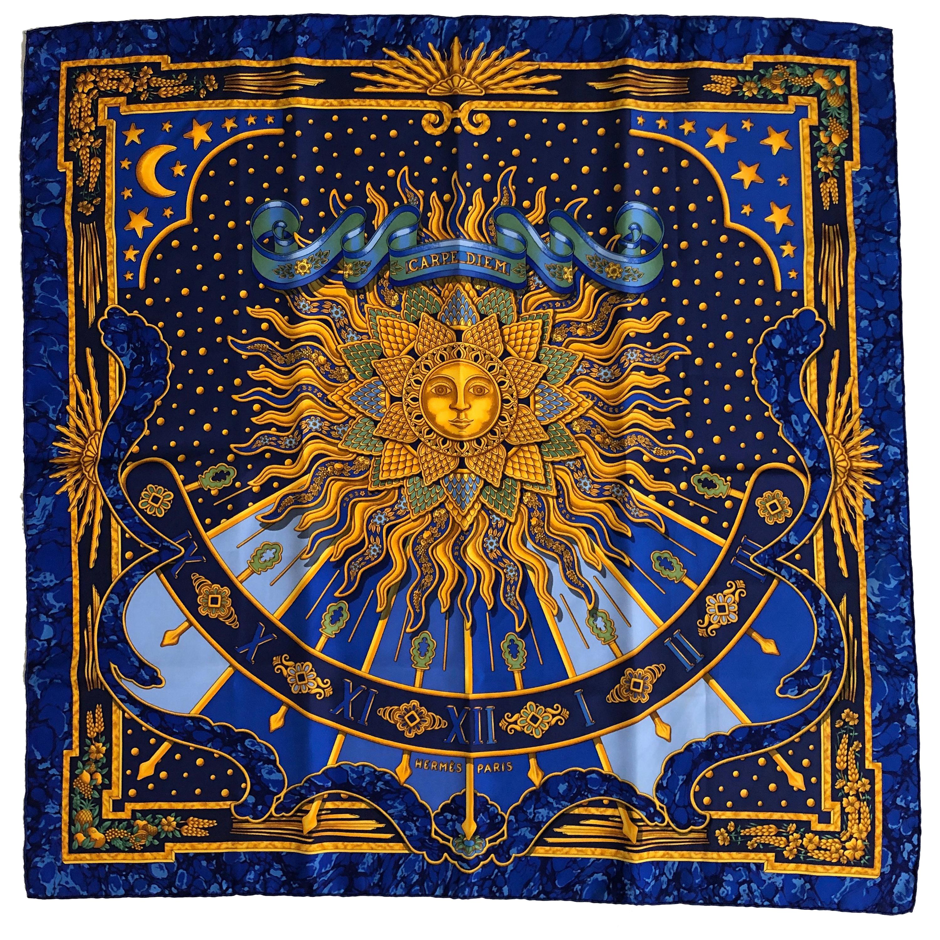 Hermes Carpe Diem Silk Scarf Shawl Carre 90cm Joachim Metz