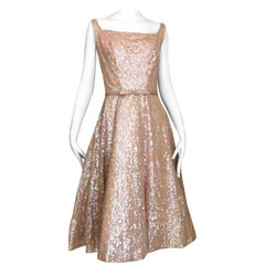 Robe de cocktail à sequins Maurice Rentner des années 1950