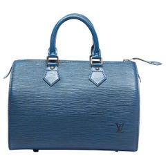 Louis Vuitton Speedy Epi Toledo 25 868675 Blue Leather Satchel