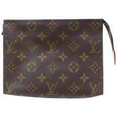 Louis Vuitton Brown Poche Monogram Toiletry Pouch 19 Toilette 868551 Cosmetic Ba