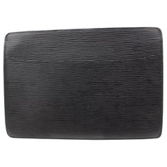 Louis Vuitton Pochette Noir Homme Zip Pouch 868470 Black Leather Clutch