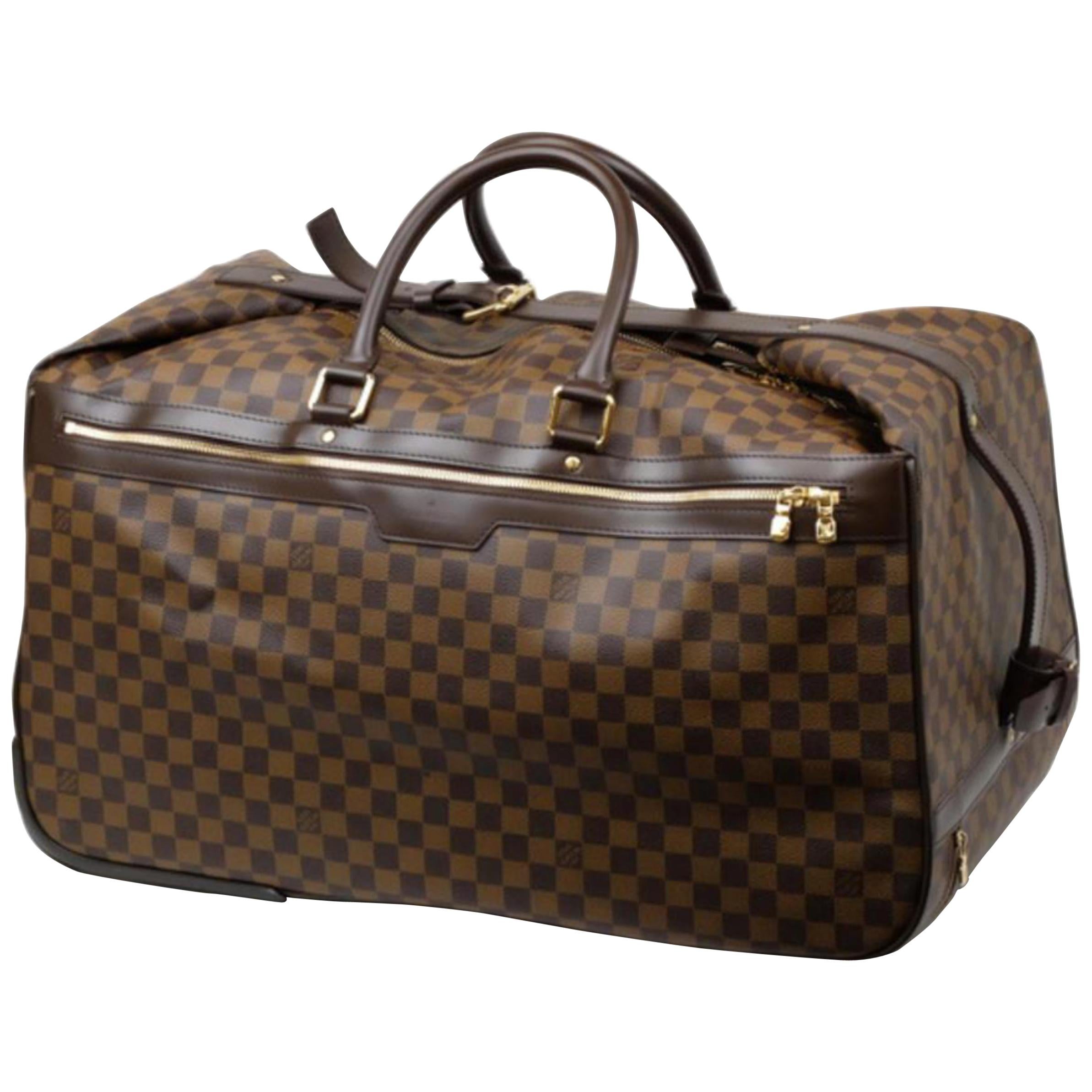 Louis Vuitton Blue Black Check Men's Women's Carryall Travel Weekend Duffle  Bag at 1stDibs