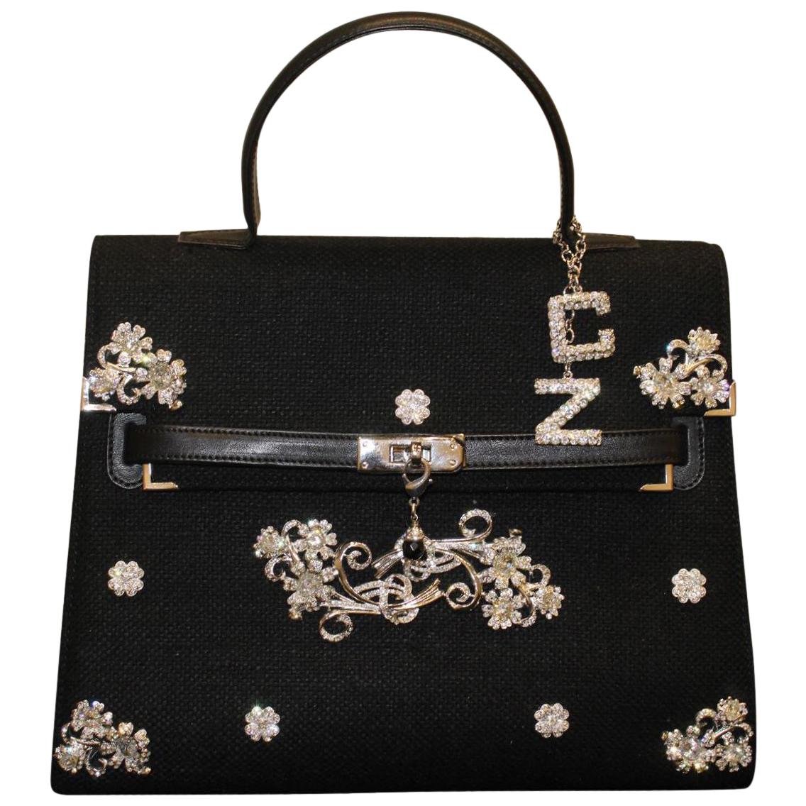 Carlo Zini Milano Black Jewel Bag