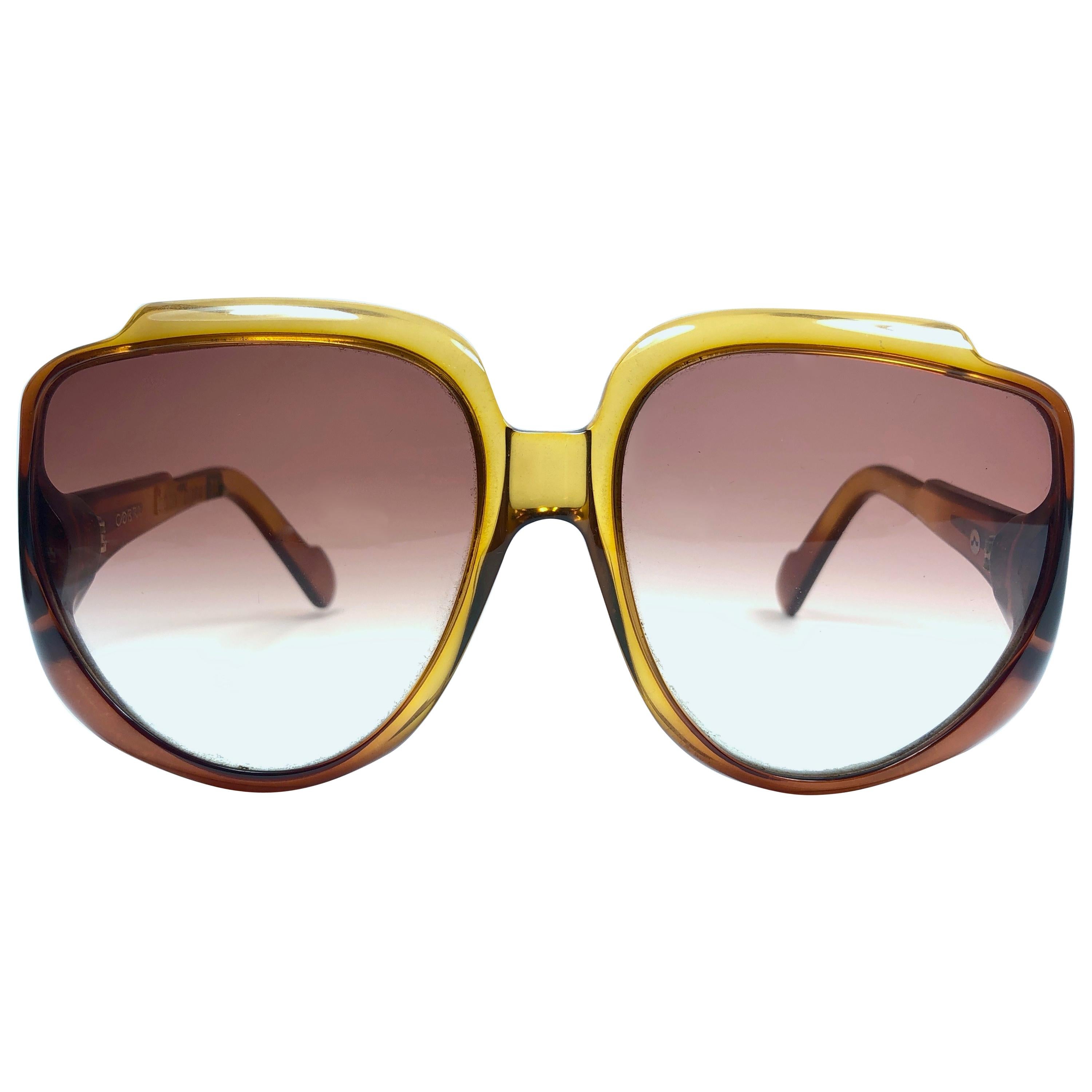 New Vintage Cobra Optyl 3001 Ombre Amber Oversized Optyl Sunglasses