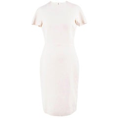 Victoria Beckham Short Sleeve Silk-Wool Midi Dress US 8