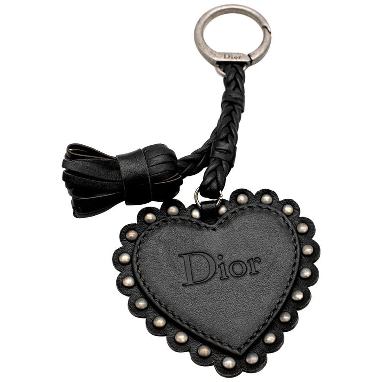 Dior Brown Leather Key Ring and Bag Charm For Sale at 1stDibs