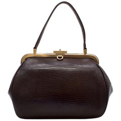 Holly Caldwell Lizard Burgundy Tote Bag