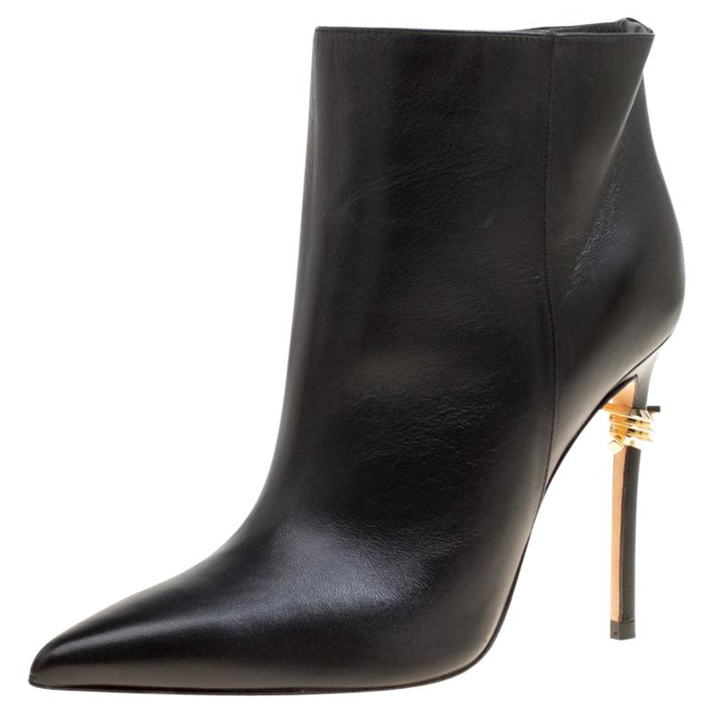 Dsquared2 Black Leather Babe Wire Pointed Toe Ankle Boots Size 36 at ...
