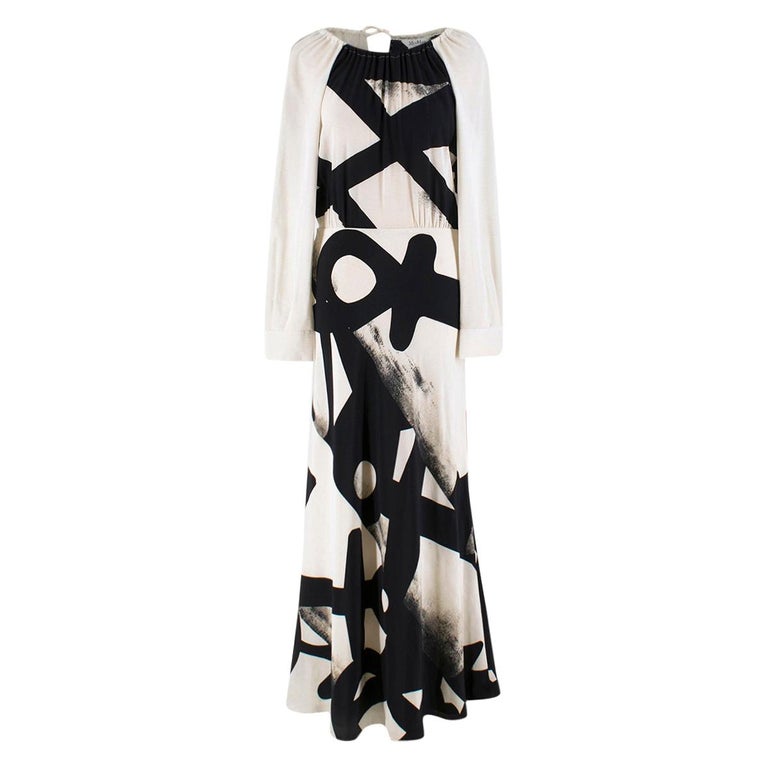 MaxMara Cream Long sleeve Maxi Dress US 6 at 1stDibs