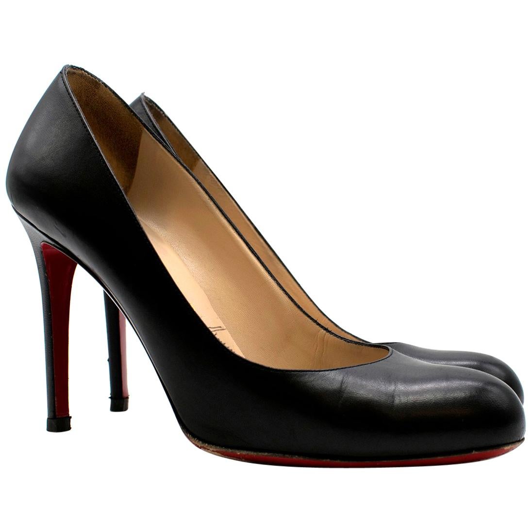 Christian Louboutin Black Simple Calf Leather Pumps US 7