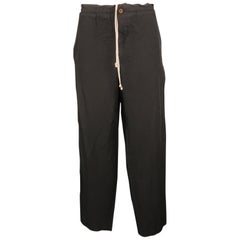 COMME des GARCONS HOMME PLUS Size L Black Solid 30 Drawstring Casual Pants