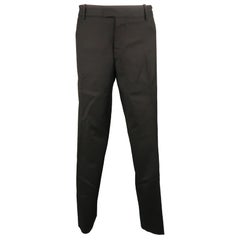 ALEXANDER MCQUEEN Size 32 Black Solid Wool 32 Zip Fly Dress Pants