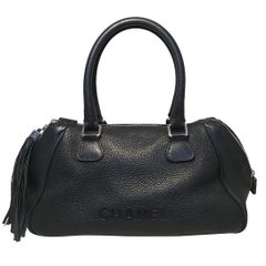 Chanel Lax Black Leather Tassel Bag