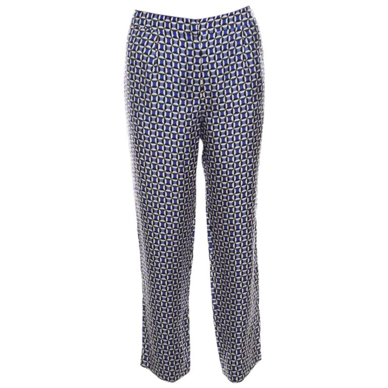 Dior Multicolor Geometric Printed Silk Pants M For Sale at 1stDibs
