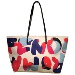Fendi Roma White Coated Canvas Large Tote For Sale at 1stDibs