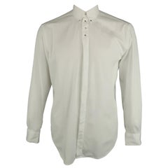 GIVENCHY Size M White Solid Cotton Button Down Long Sleeve Shirt