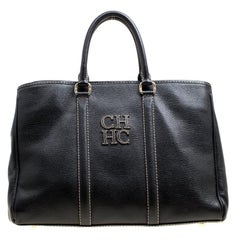 Carolina Herrera Black Leather Matteo Tote