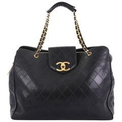 Chanel Vintage Supermodel Weekender Bag Quilted Leather Large